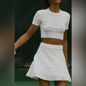 Solid & Striped 2pc Set - S Cara Top & M Rosie Skirt in Marshmallow White